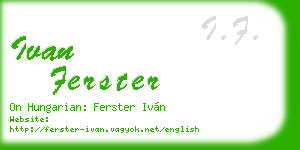 ivan ferster business card